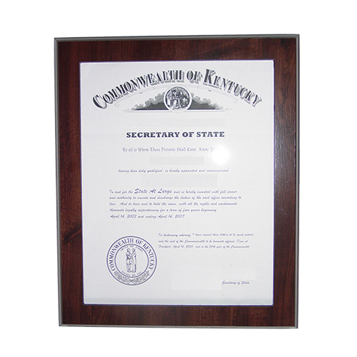 Mississippi Notary Commission Frame Fits 11 x 8.5 x inch Certificate